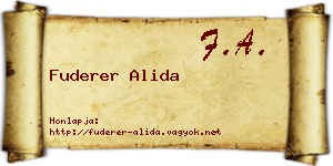 Fuderer Alida névjegykártya
